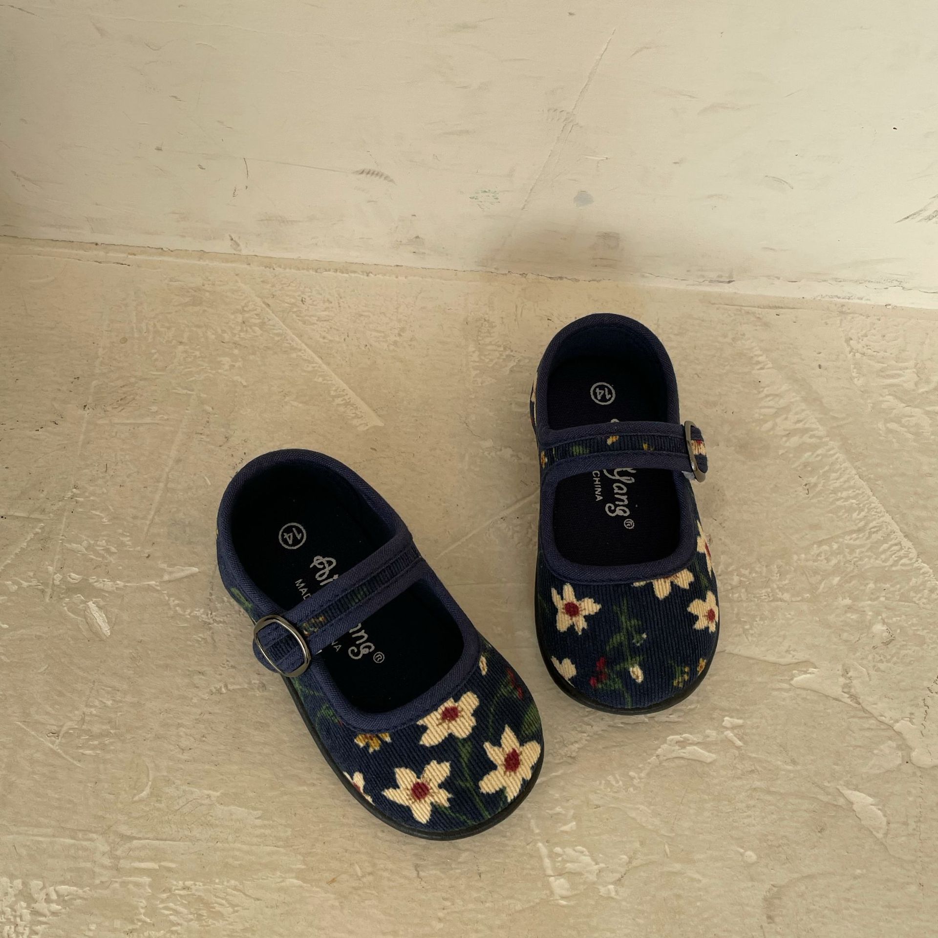 Girls' Sen Series Floral Velcro Retro Cloth Shoes