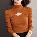 The New Autumn Ladies Temperament Fashion Asymmetric Bottoming Shirt