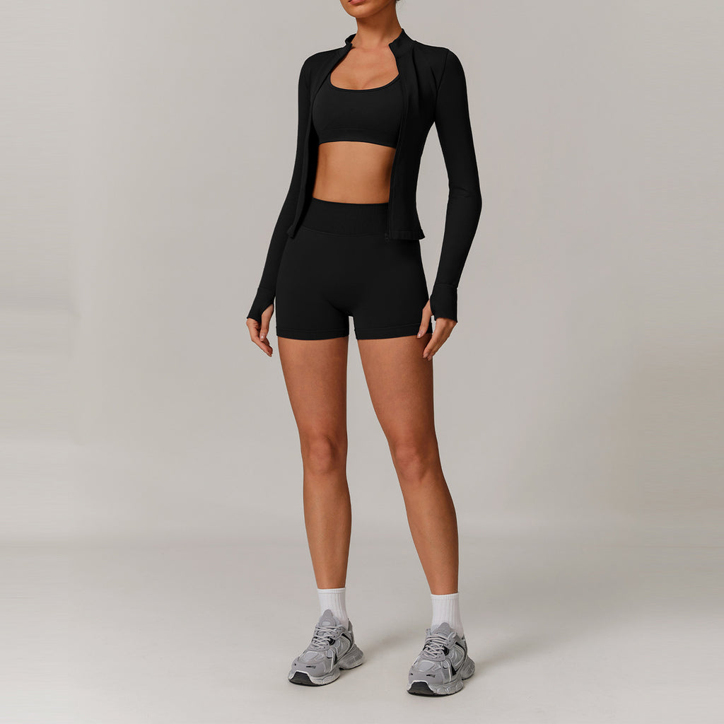 Seamless Beauty Back Yoga Clothes Running Quick-drying Tight Sports Fitness Clothes Suit Women