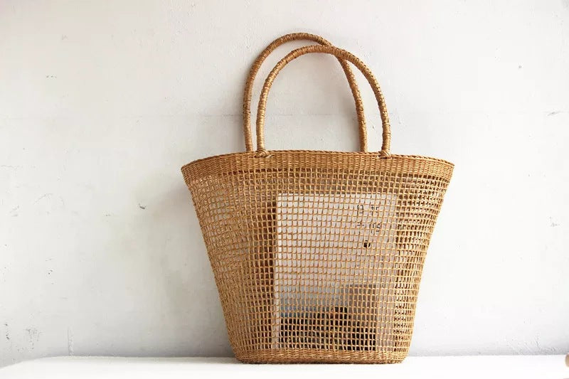 Mesh Rope Straw Bag Shoulder Bag for Women