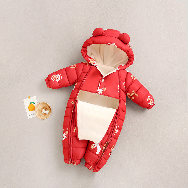 Jumpsuit Winter Fleece-lined Thickening Outdoor Clothes Outwear New Year Clothes