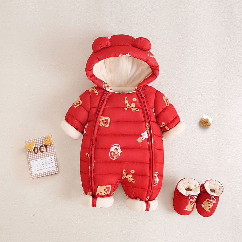 Jumpsuit Winter Fleece-lined Thickening Outdoor Clothes Outwear New Year Clothes