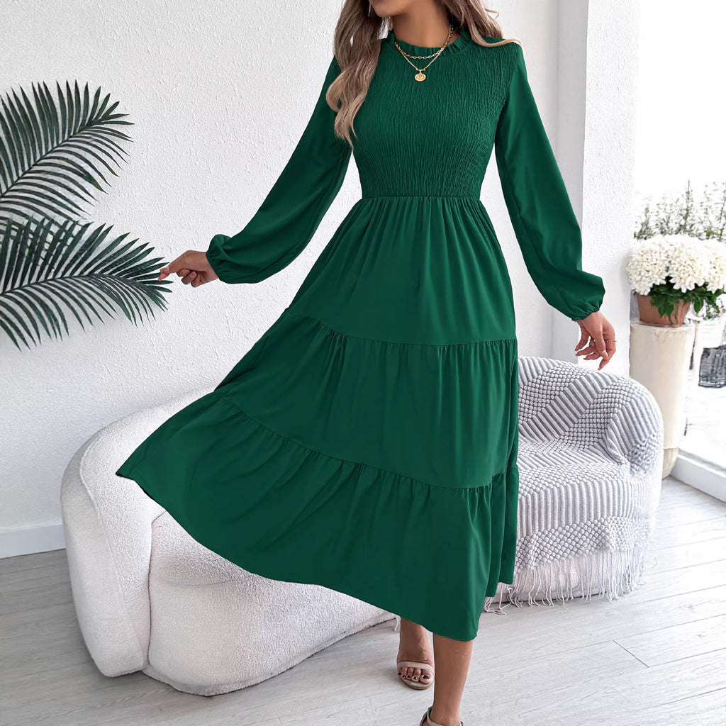 Long-sleeve Slim-fit Maxi Dress Womens Clothing
