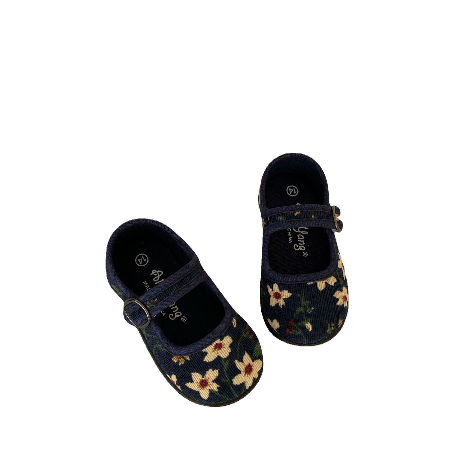 Girls' Sen Series Floral Velcro Retro Cloth Shoes