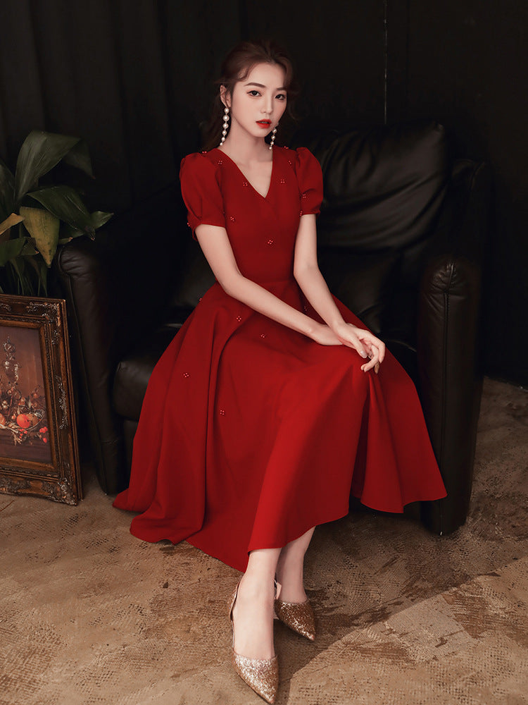 Can Wear The Back Door Engagement Dress The Red Dress For Women