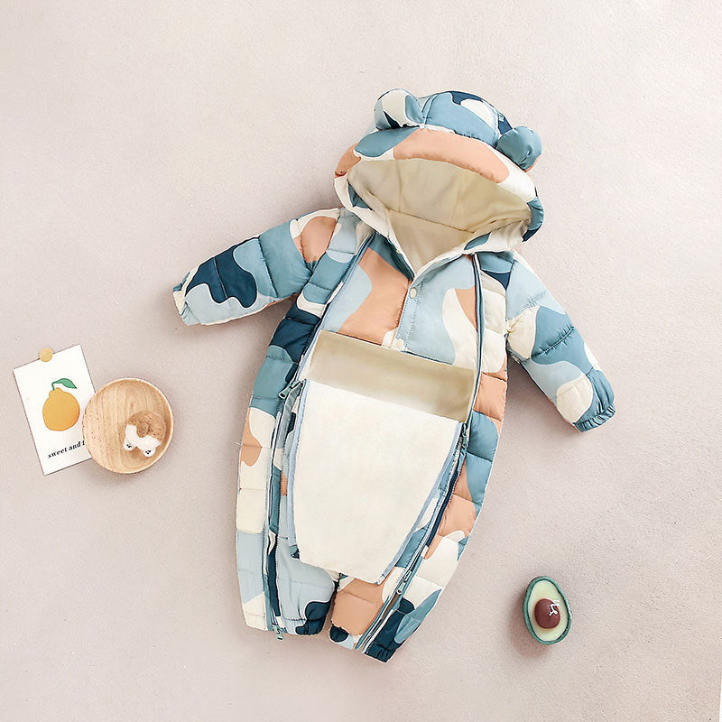 Jumpsuit Winter Fleece-lined Thickening Outdoor Clothes Outwear New Year Clothes