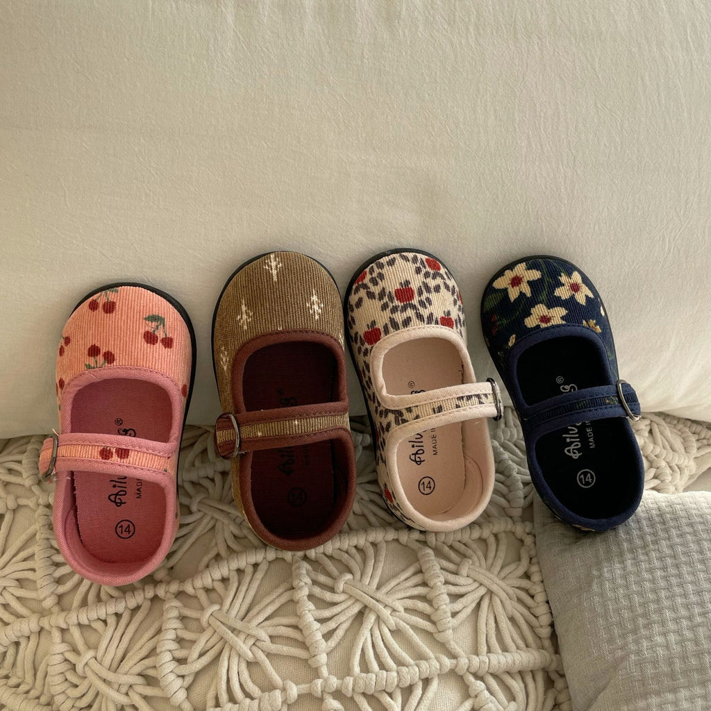Girls' Sen Series Floral Velcro Retro Cloth Shoes