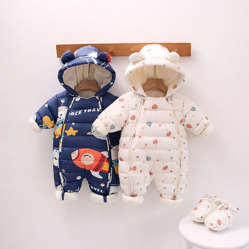 Jumpsuit Winter Fleece-lined Thickening Outdoor Clothes Outwear New Year Clothes