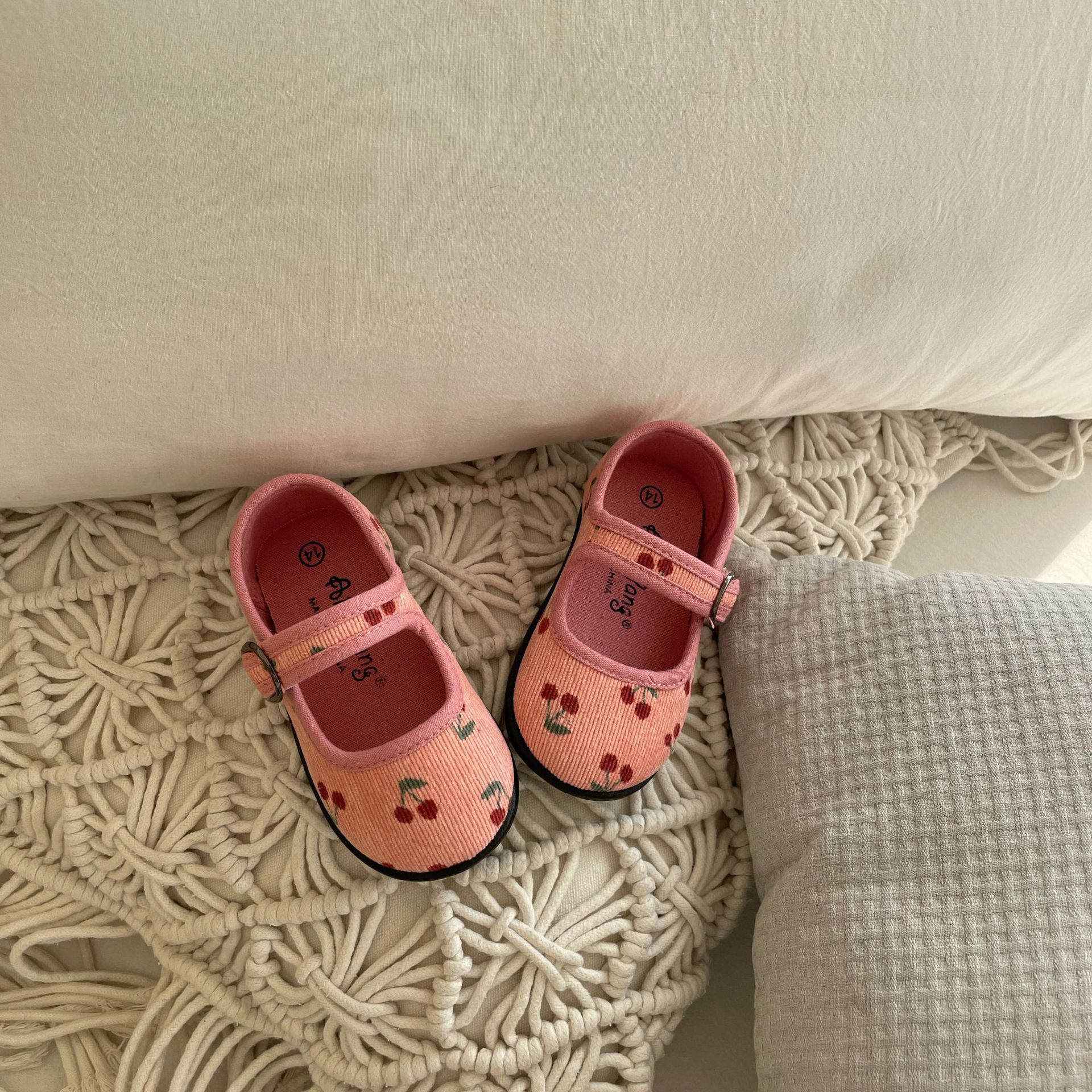 Girls' Sen Series Floral Velcro Retro Cloth Shoes