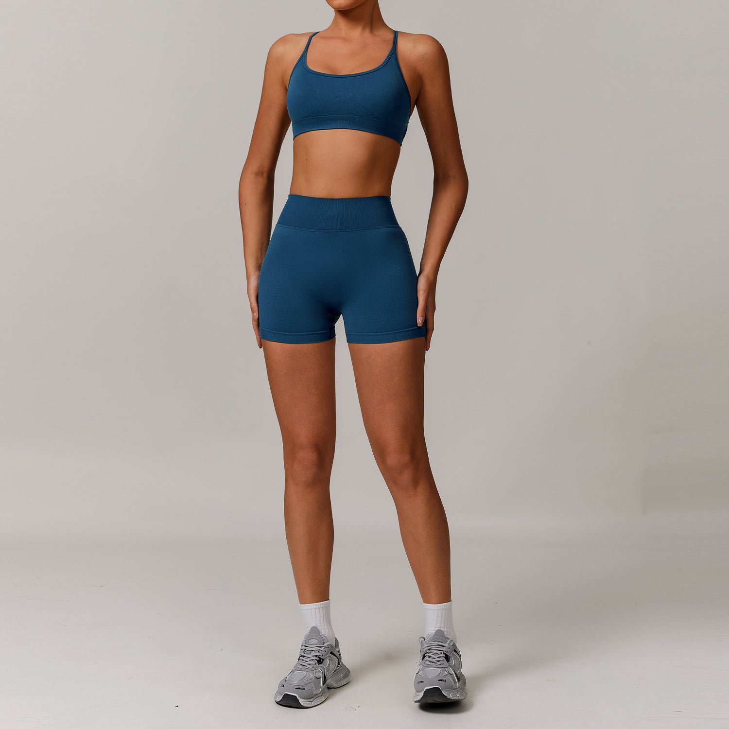Seamless Beauty Back Yoga Clothes Running Quick-drying Tight Sports Fitness Clothes Suit Women