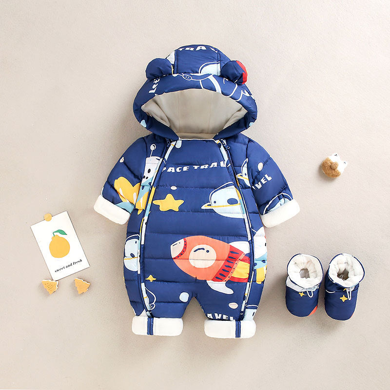 Jumpsuit Winter Fleece-lined Thickening Outdoor Clothes Outwear New Year Clothes