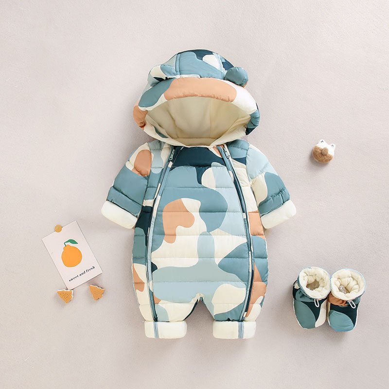 Jumpsuit Winter Fleece-lined Thickening Outdoor Clothes Outwear New Year Clothes