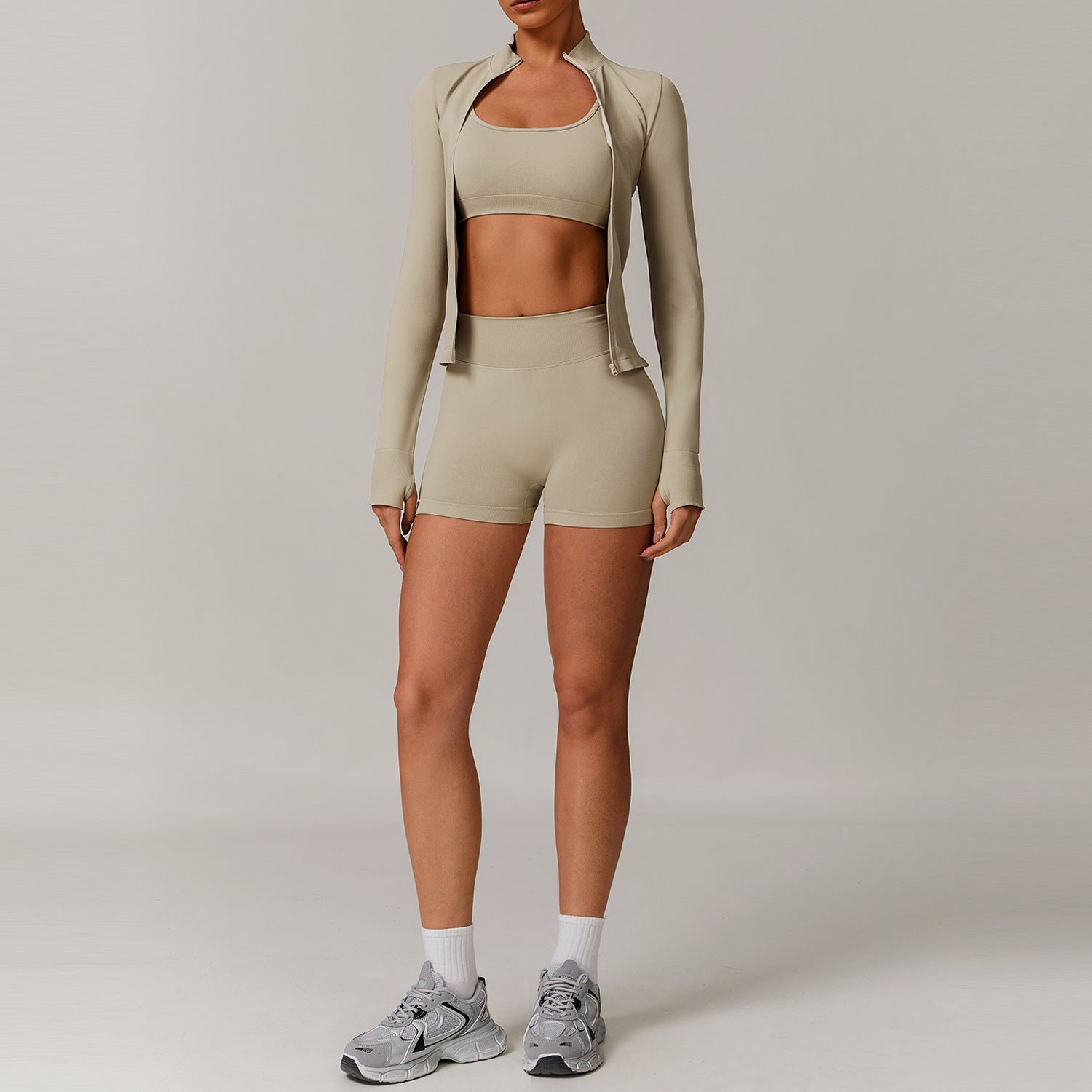 Seamless Beauty Back Yoga Clothes Running Quick-drying Tight Sports Fitness Clothes Suit Women